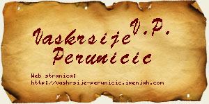 Vaskrsije Peruničić vizit kartica